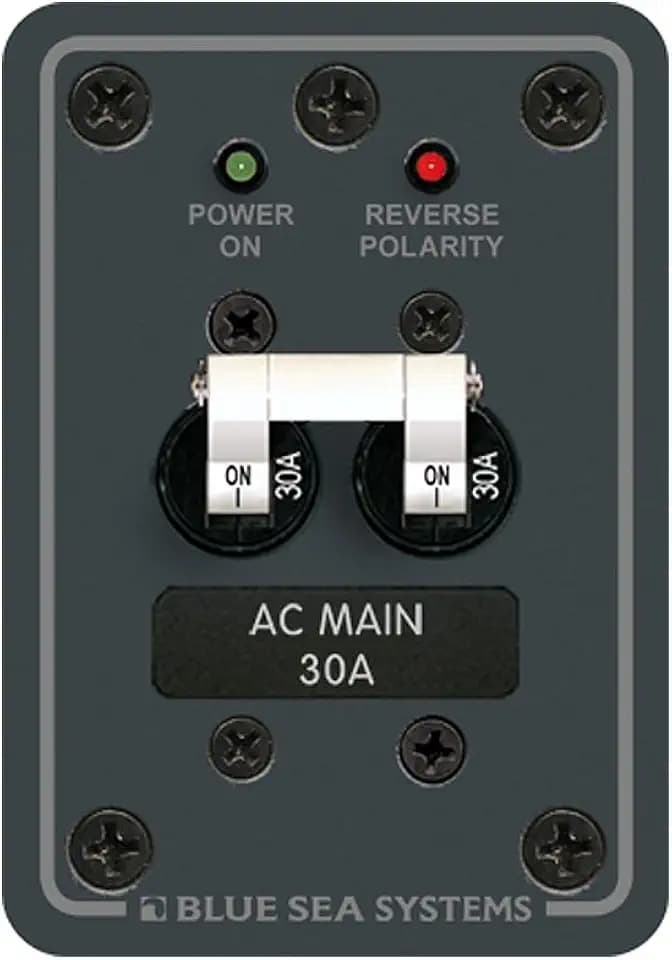 Blue Sea Systems Traditional Metal AC Main Panel, 30A