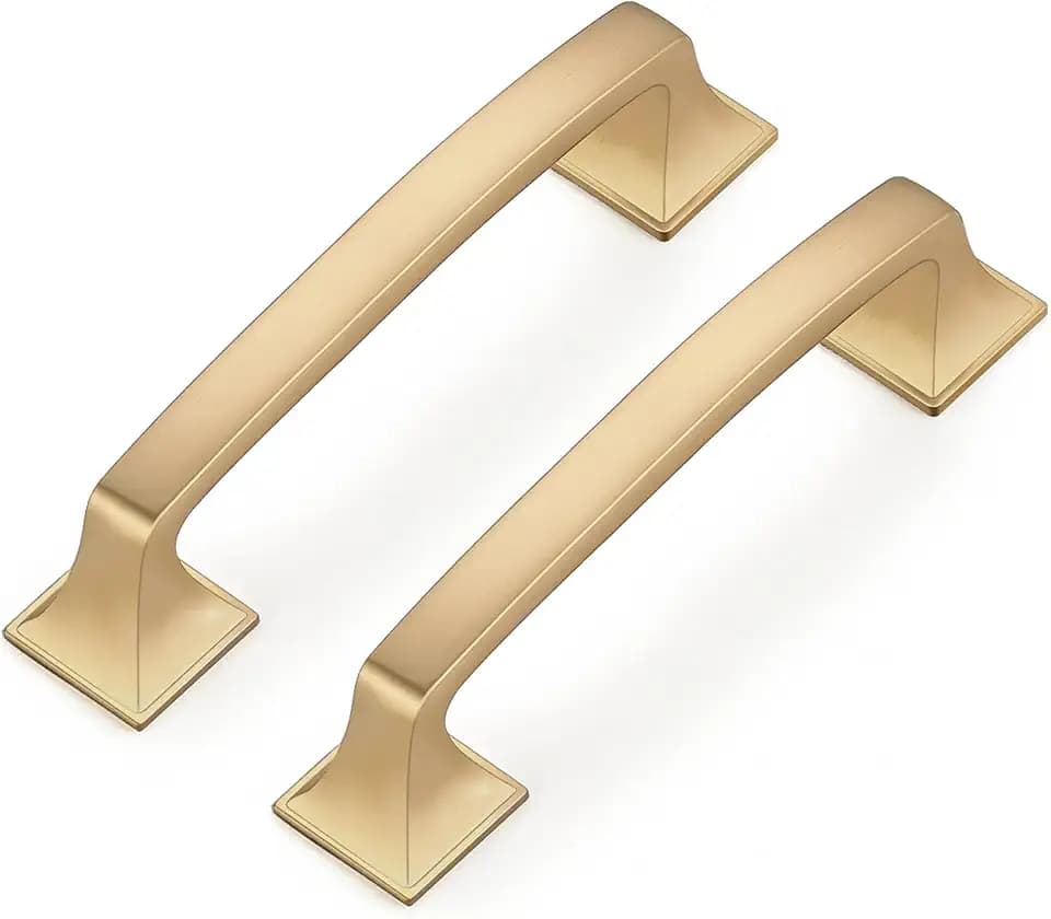 Ravinte Champagne Bronze Square Foot Arch Cabinet Pulls 3-3/4 Inch 5 Pack