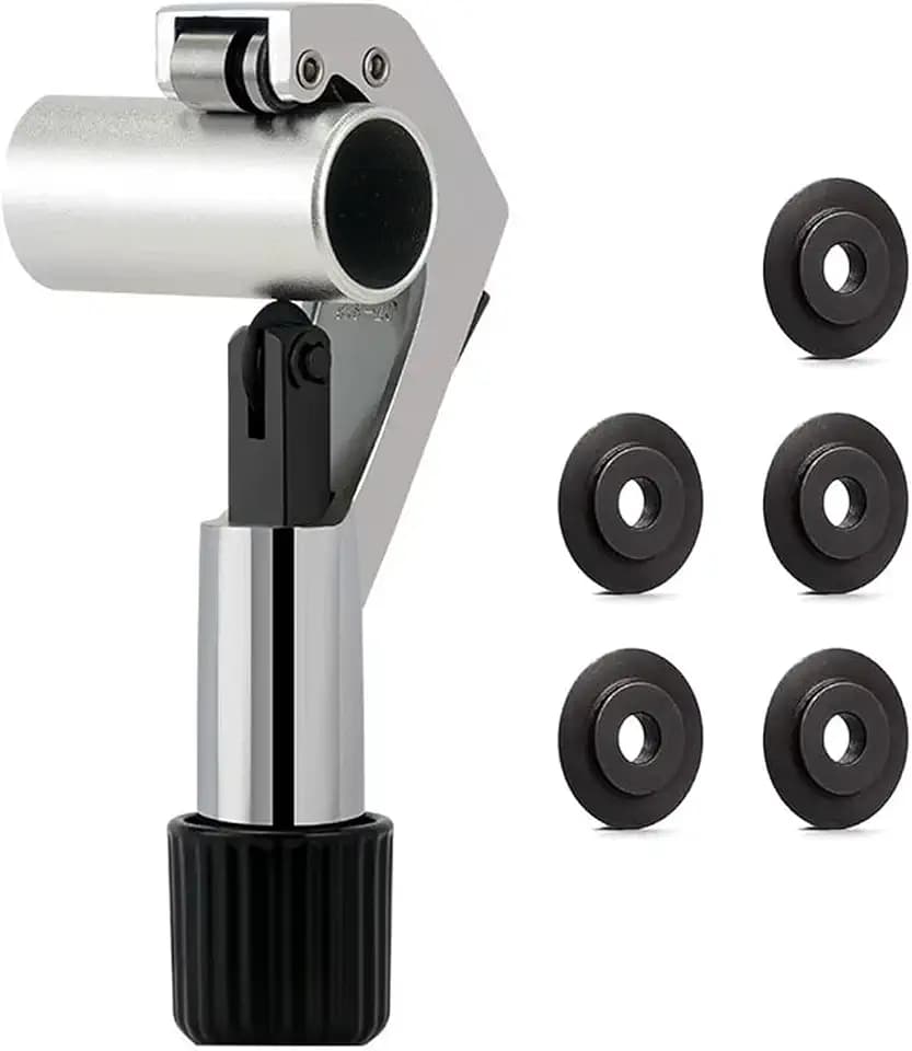 GOLDEAL Tube Cutter,Constant Swing Pipe Cutter Tool for Metal Pipe,1/4"-1-5/8",with 1 Spare Cutting Blades & Deburring Tool,Bike Front Fork/Seatpost/Seat Tube/Steerer Tube Cutter(Silver)