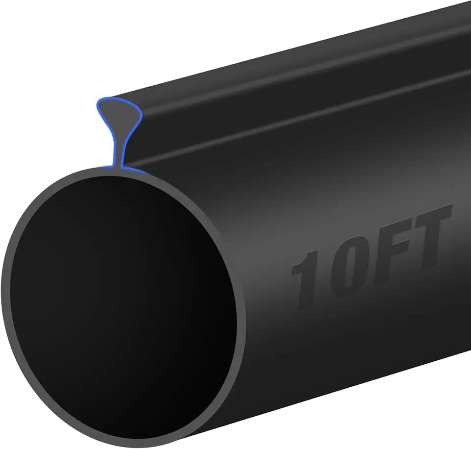 ToLanbbt 10FT Garage Door Seals Bottom Rubber - 0.2" Triangle Weather Stripping for Single Track, EPDM Garage Door Threshold Weatherproofing Strip Replacement, Blocks Cold/Hot Winds, Black