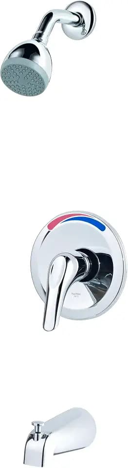 Pfister, LG89-0300, Pfirst Series Tub and Shower Trim Package with Single Function Shower Head and EZ Clean, Polished Chrome