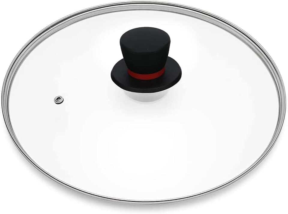 10.25 Inch Tempered Glass Lid with Steam Vent for Cast Iron Pan