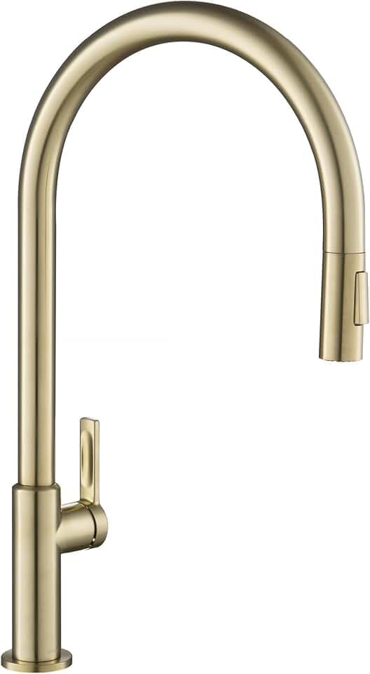 KRAUS Champagne Bronze 20 in Pull Down Kitchen Faucet KPF-2821SFACB