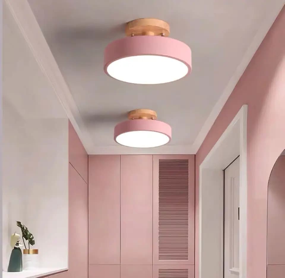 LED Deckenleuchte 12W,18CM Deckenlampe mit 3 Einstellbaren Farbtemperaturen(3000K-6000K),Durchmesser Moderne Runde Deckenleuchten für Küche,Balkon,Korridor,Schlafzimmer,Wohnzimmer(Rosa)