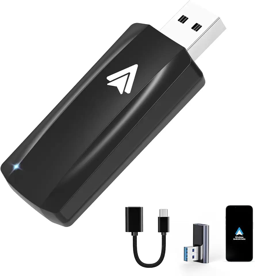 MSXTTLY Android Auto Wireless Adapter, 2025 U2A-AIR Wireless Android Auto Stick für Autos mit Werksverkabelte AA, Kabellos A2A, Plug & Play, Kompatibel mit Handys Android 11-16, Schwarz
