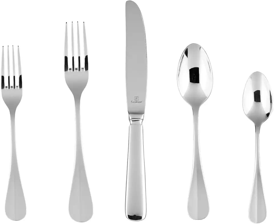 Fortessa Bastille 18/0 Stainless Steel 20 Piece Flatware Set, Service for 4, Silver