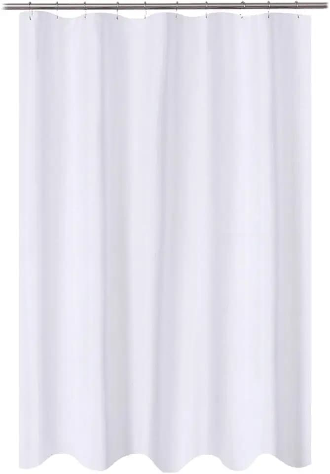 N&Y HOME Fabric Shower Curtain Liner 60 x 78 inch Long Stall Size, White