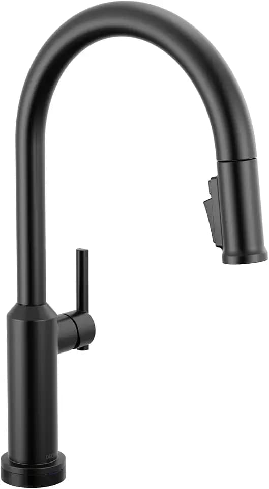 Delta Cordova Touchless Kitchen Faucet with Touch Technology, Matte Black Kitchen Sink Faucet with High Pressure ProClean Spray, Single Hole, Matte Black 9185TL-BL-DST