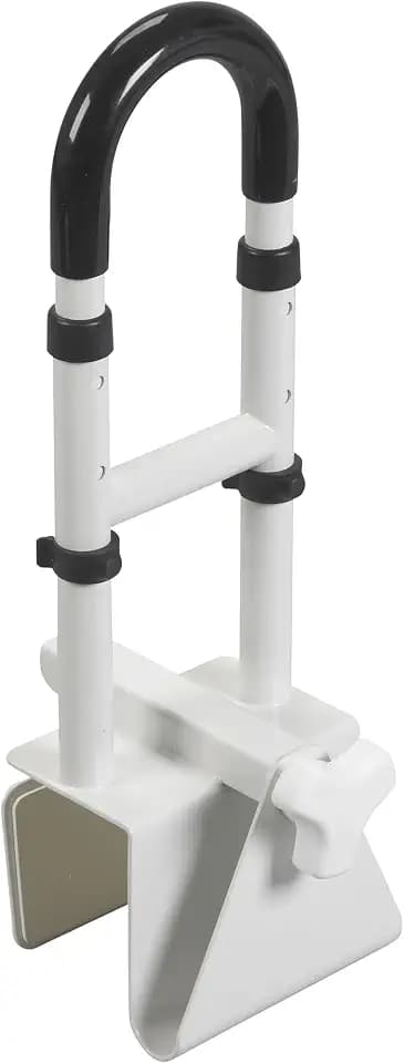 Drive Medical Adjustable Bathtub Grab Bar and Bathtub Safety Rail, Steel