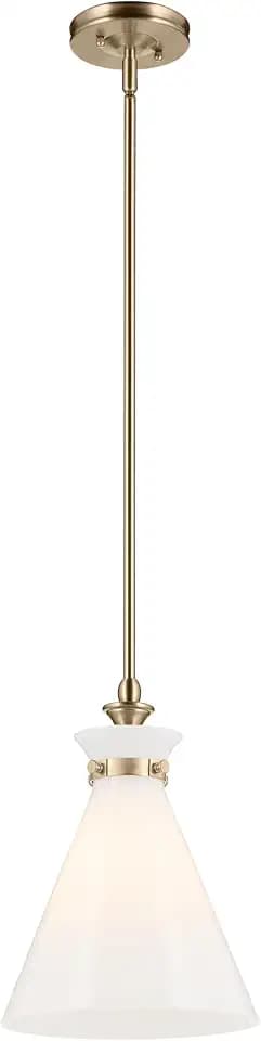 Kichler Laria Pendant Light, Opal Glass, Champagne Bronze