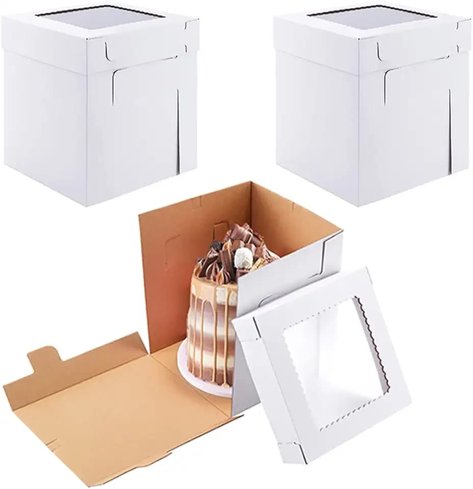Tall Cake Boxes for Tier Cakes,8X8X10 Inch 4Pack