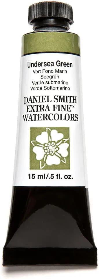 Daniel Smith 19093 Extra Fine Watercolor 15ml Paint Tube, Undersea Green (284600109), 0.5 Fl Oz (Pack of 1)