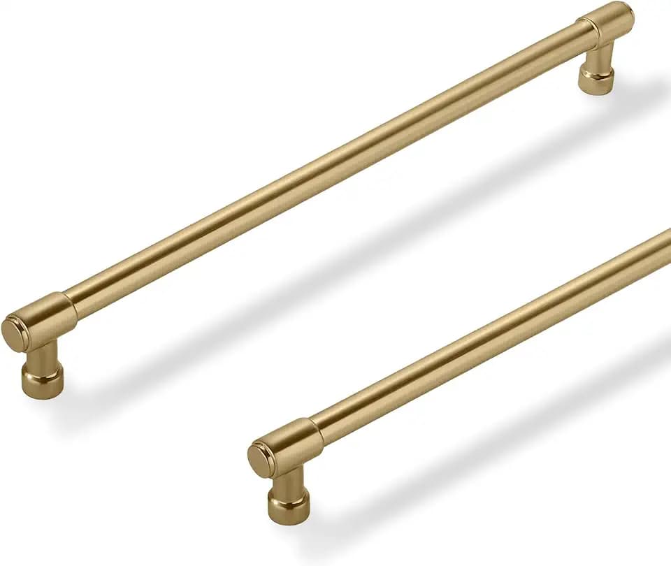 Solid Heavy Duty Jasper Pulls 6 Pack Champagne Bronze Cabinet Pulls 10 Inch Hole Centers for Kitchen Cupboard Handles Modern Drawer Pulls Bathroom Champagne Brass Cabinet Pulls