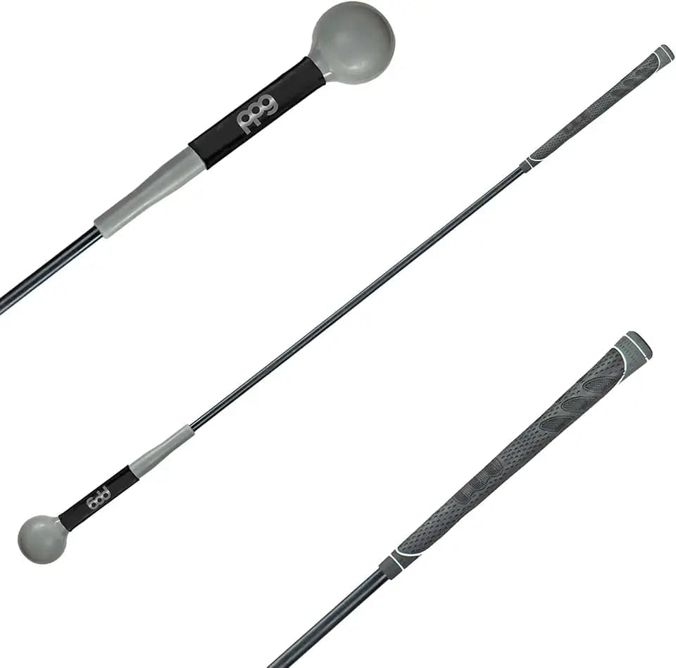 Pin Point Golf Swing Tempo Trainer & Warm Up Club, Flexible Shaft, Black