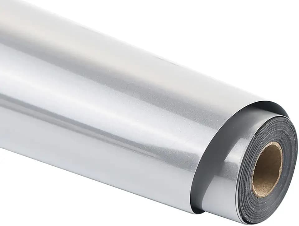 guangyintong Reflective Light Grey HTV Rolls Heat Transfer Vinyl, 12" x 8ft