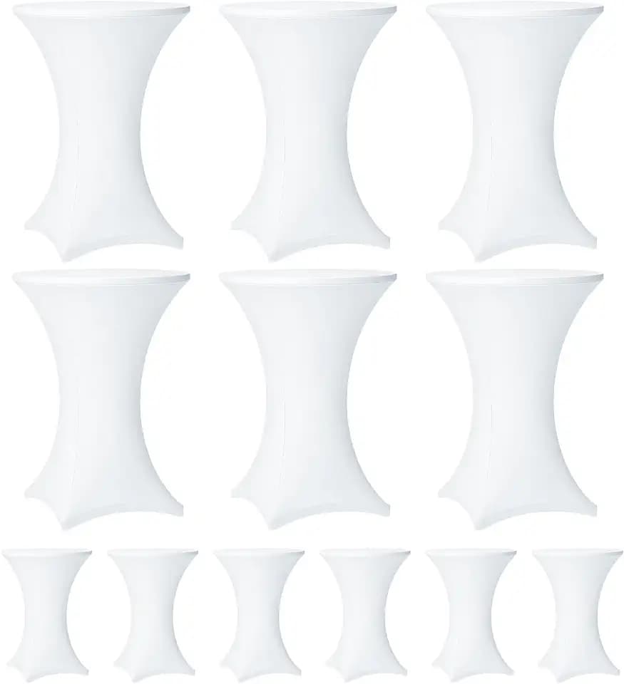 Cocktail Table Covers - 12 Pack 32x43 Inch Table Cloth - White