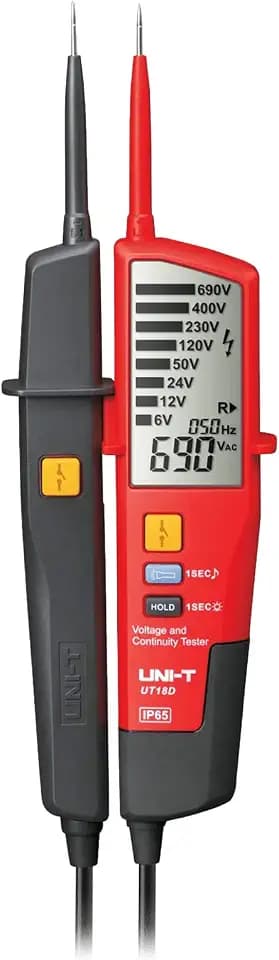 UNI-T MIE0196/UT18D Multimeter Spannungsprüfer, Durchgangs- und RCD Test, IP65, LCD-Anzeige