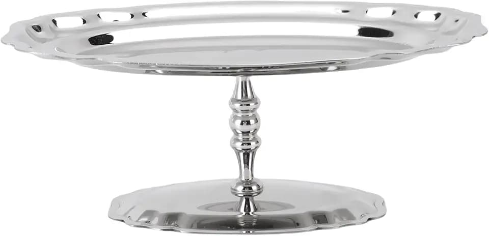 Footed Dessert Serving Plate, Stainless Steel Decorative Tray, 180ml Compact Display Platter for Cakes & Fruits Including Formal Events and Family Gatherings