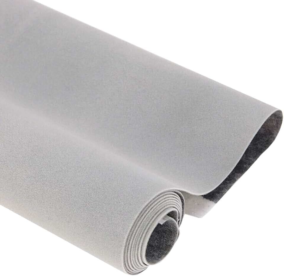 Taogift Self Adhesive Velvet Flock Drawer Liner for Dresser Jewlery Displays Backsplash Arts Crafts Decor (Light Grey, 17.7x98 Inches)