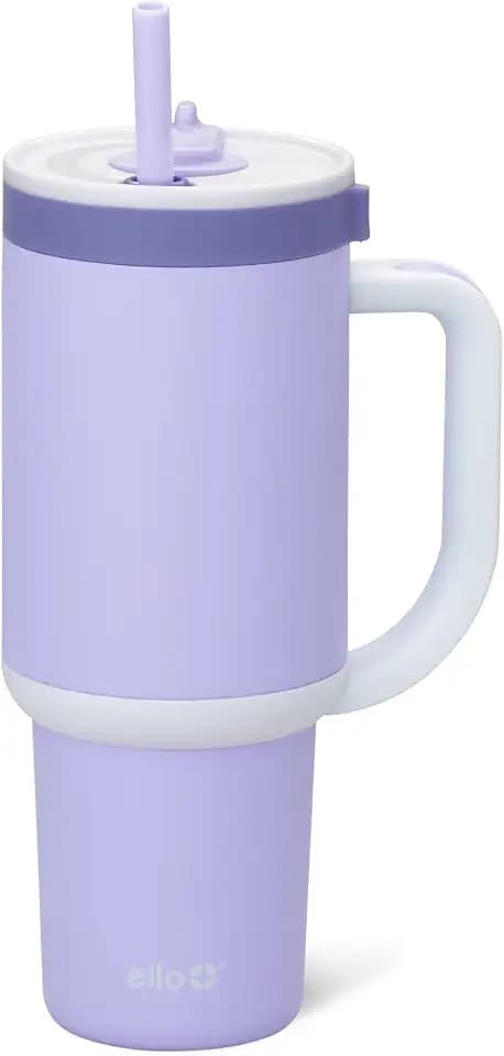 Ello Oasis 30oz Insulated Stainless Steel Tumbler with Straw,Twilight Blush