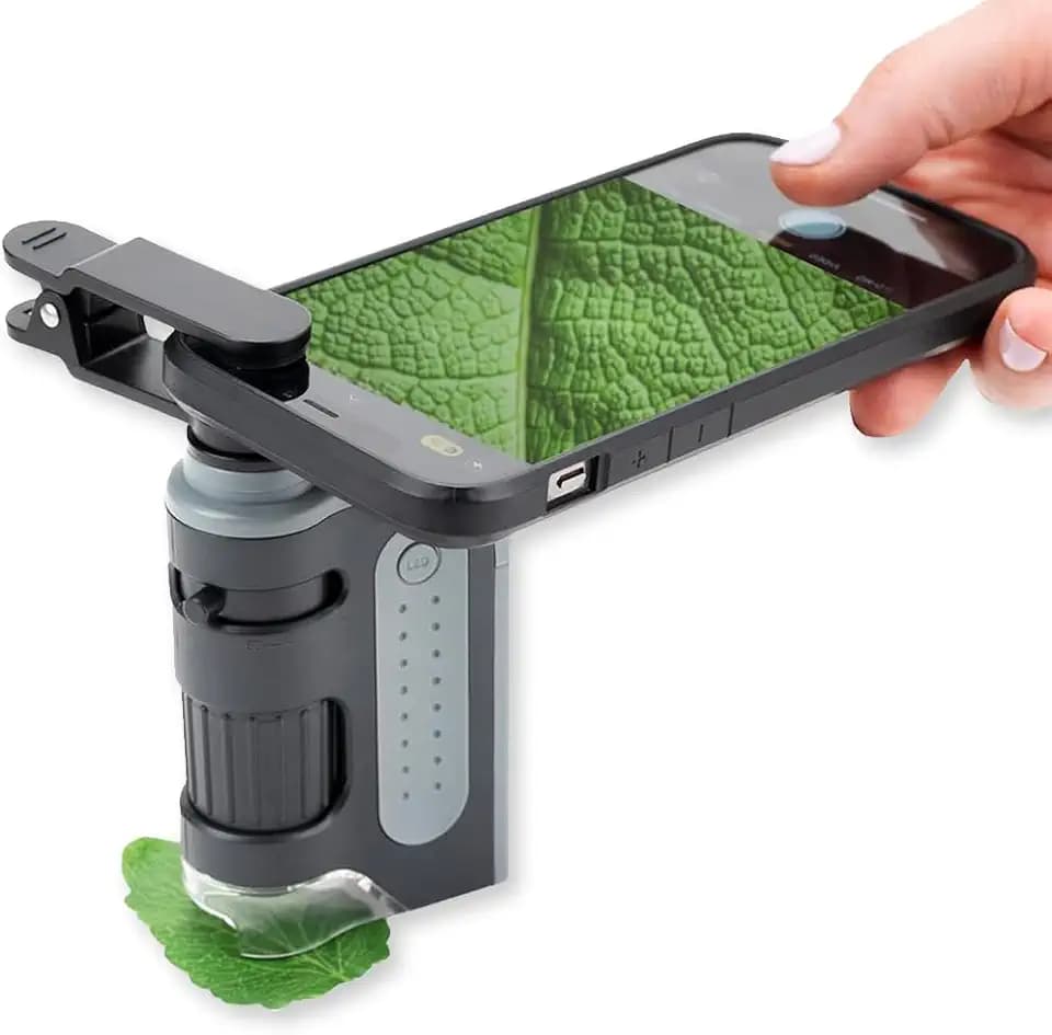 Carson MicroBrite Pro Kit with Pocket Microscope & Smartphone Adapter Clip