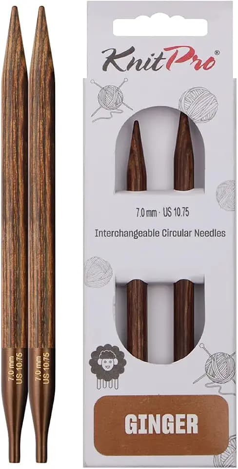 KnitPro Ginger Interchangeable Circular Needles 5" (13cm) | US Size 10.75 (7mm)