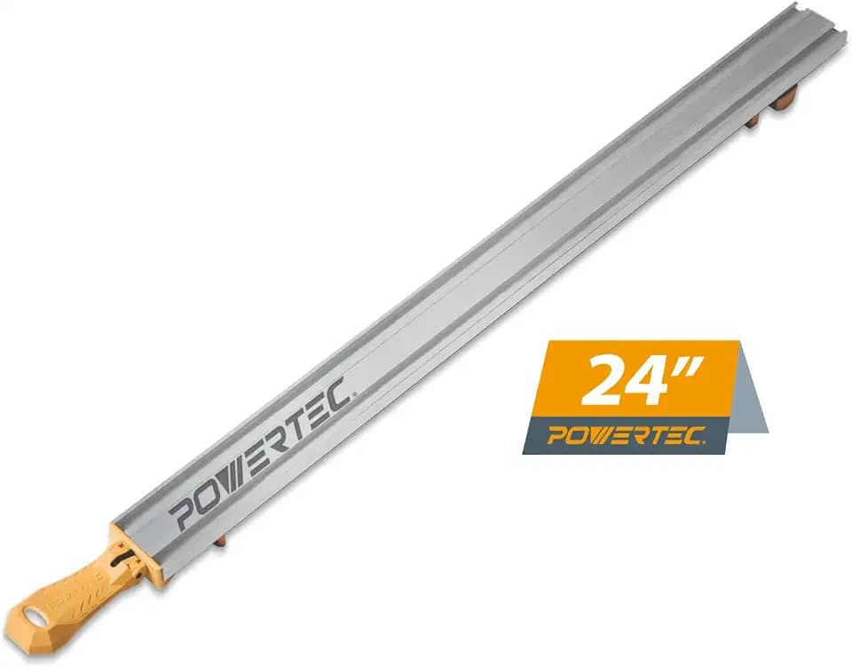 POWERTEC 24 Inch Circular Saw Guide/Straight Edge Guide for Router Tool, Jigsaw, Circular Saw and Drill Press, Saw Guide for Cutting Plywood and Routing Dado Slots for Woodworking, 1 pack (71705)