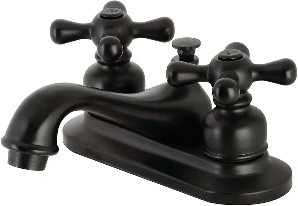Kingston Brass KB600AX Restoration 4 in. Centerset Bathroom Faucet, Matte Black, 6.63 x 4.5 x 2.88