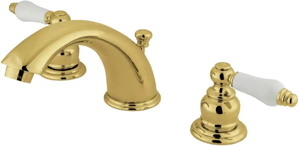 Kingston Brass KB972PL Victorian Widespread Bathroom Faucet, Polished Brass 5.75 x 4 x 2.31