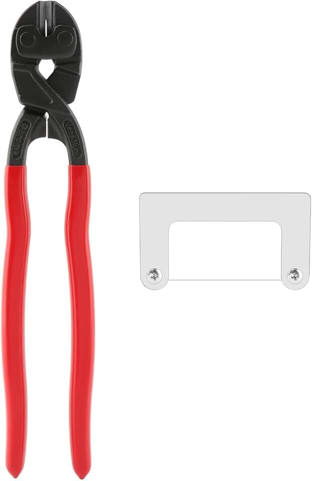 Mini Bolt Cutters, High Leverage Compact Bolt Cutter, Anti-Slip Comfort Grip, CRV Steel Blade with Recess, Cuts Rods, Bolts, Wires, Cables, Rivets, and Chains(10in)