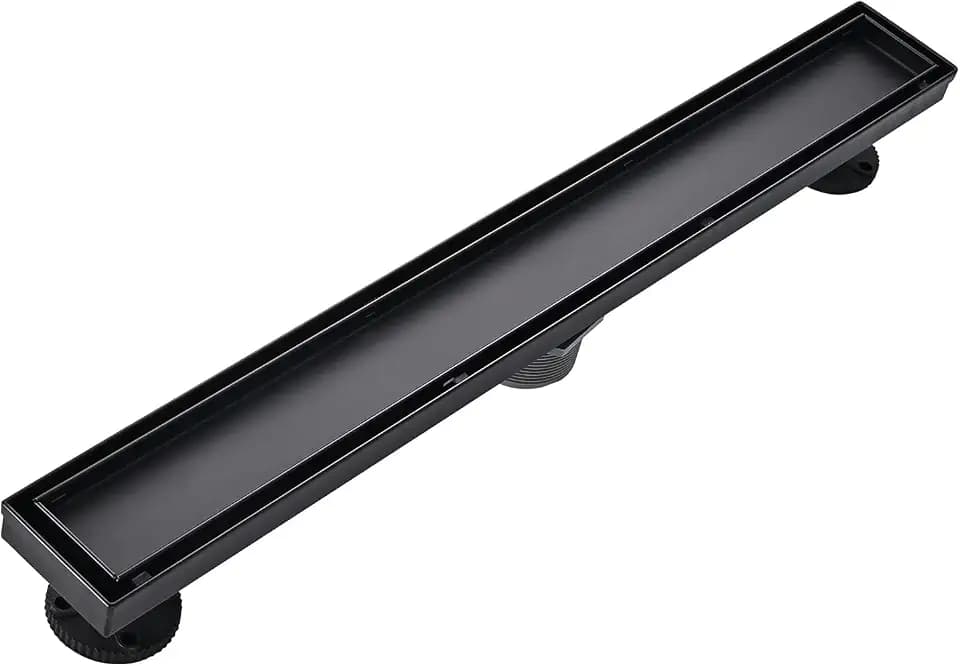 AVSIILE Linear Shower Floor Drain, Black 24 Inch Bathroom Drains Kit