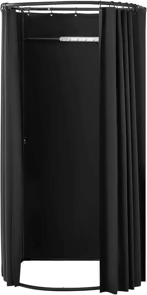 VEVOR Fitting Room, Portable Dressing Room with Thick Polyester Curtains, Privacy Space with Shading Curtain and a Hook, for Boutique, Mall, Tailor's Store & Outdoor Activity (39 x 37 x 79 in, Black)