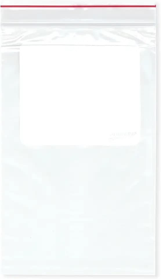 Minigrip Red Line 5 x 8 inch, 2 Mil White-Block Zipper Bags (Pack of 100)