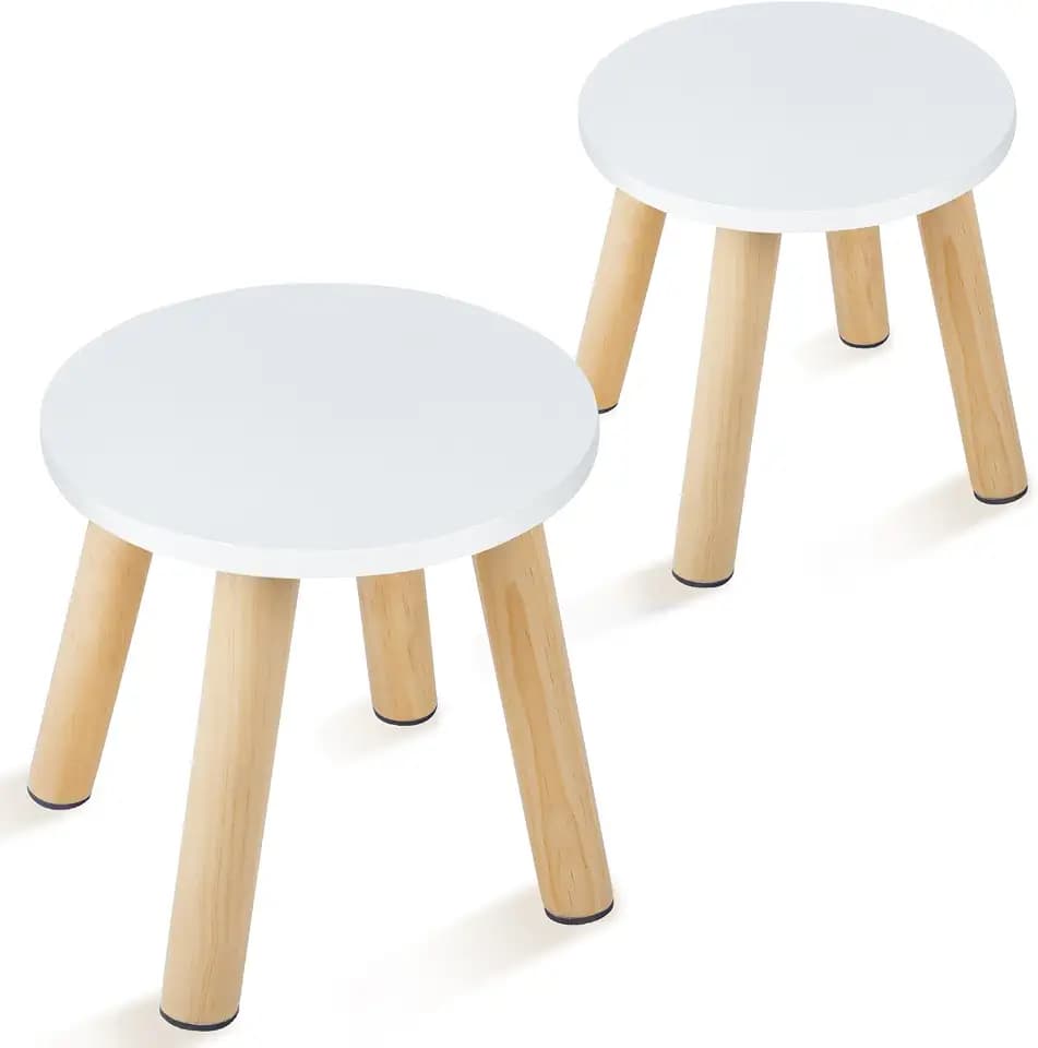 VISCOO 2 Pack Wooden Step Stool for Kids,Children's Stool,Small Wood Stool