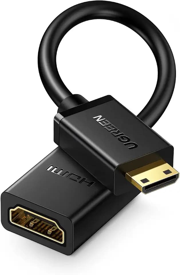UGREEN Mini HDMI Adapter 4K Mini HDMI auf HDMI Adapter 18Gbit/s unterstützt 3D, Ethernet ARC kompatibel mit Raspberry Pi Zero 2 W, Canon Kamera(20CM)