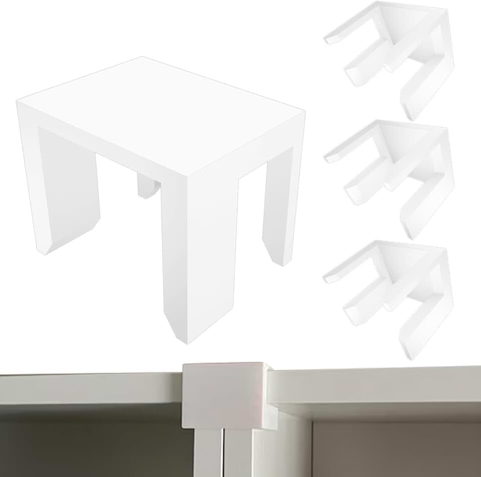 4 Pcs White Bookcase Connector Fits IKEA Billy Bookshelf, Alignment Clip