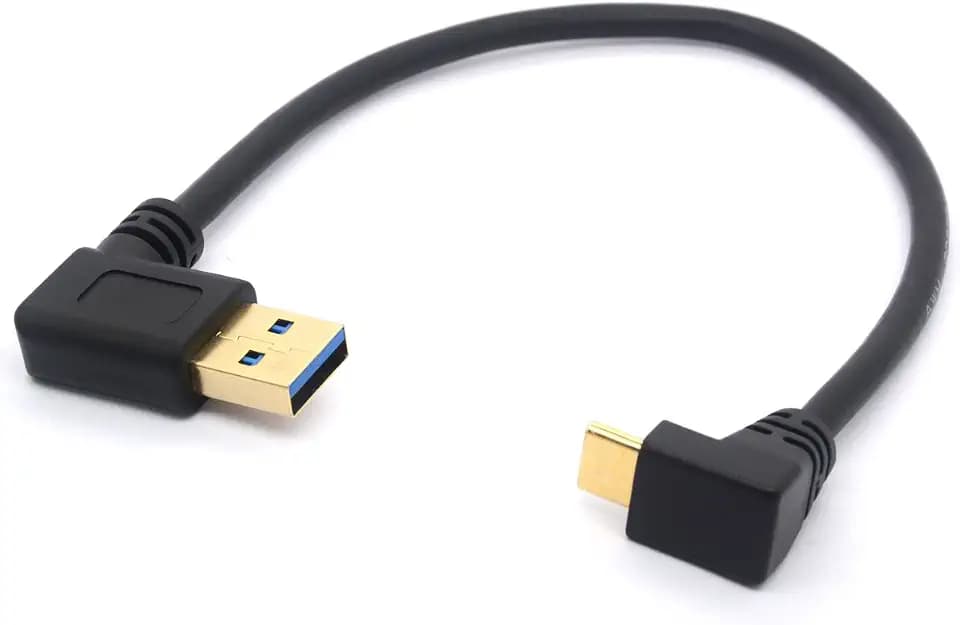 USB Typ C Verlängerungskabel, vergoldet, USB 3.0 Stecker auf 90 Grad nach oben nach unten abgewinkelt, Typ C Kabel, Datensynchronisation und Ladekonverter, Adapter