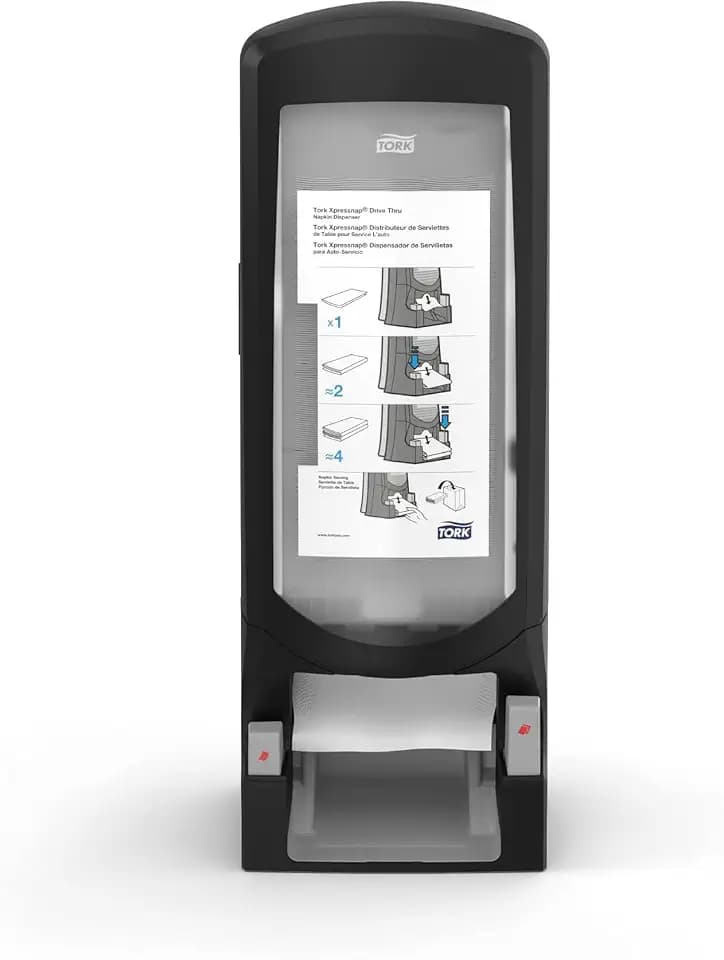 Tork Xpressnap Push-Button Drive-Thru Napkin Dispenser Black N4, 6532000