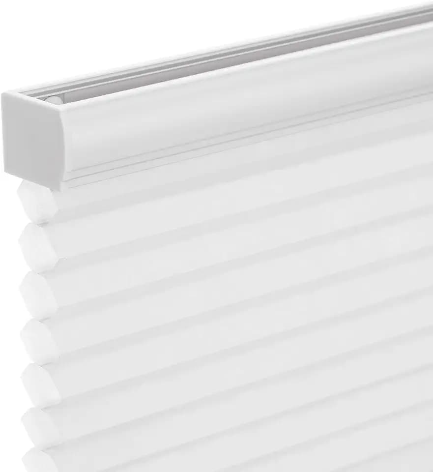 Changshade Cordless Cellular Shades,Light Filtering Honeycomb Shades for Windows,Pull Down Pleated Blinds,Easy to Install for Indoor Windows and French Doors,White,34.5" W x 72" H