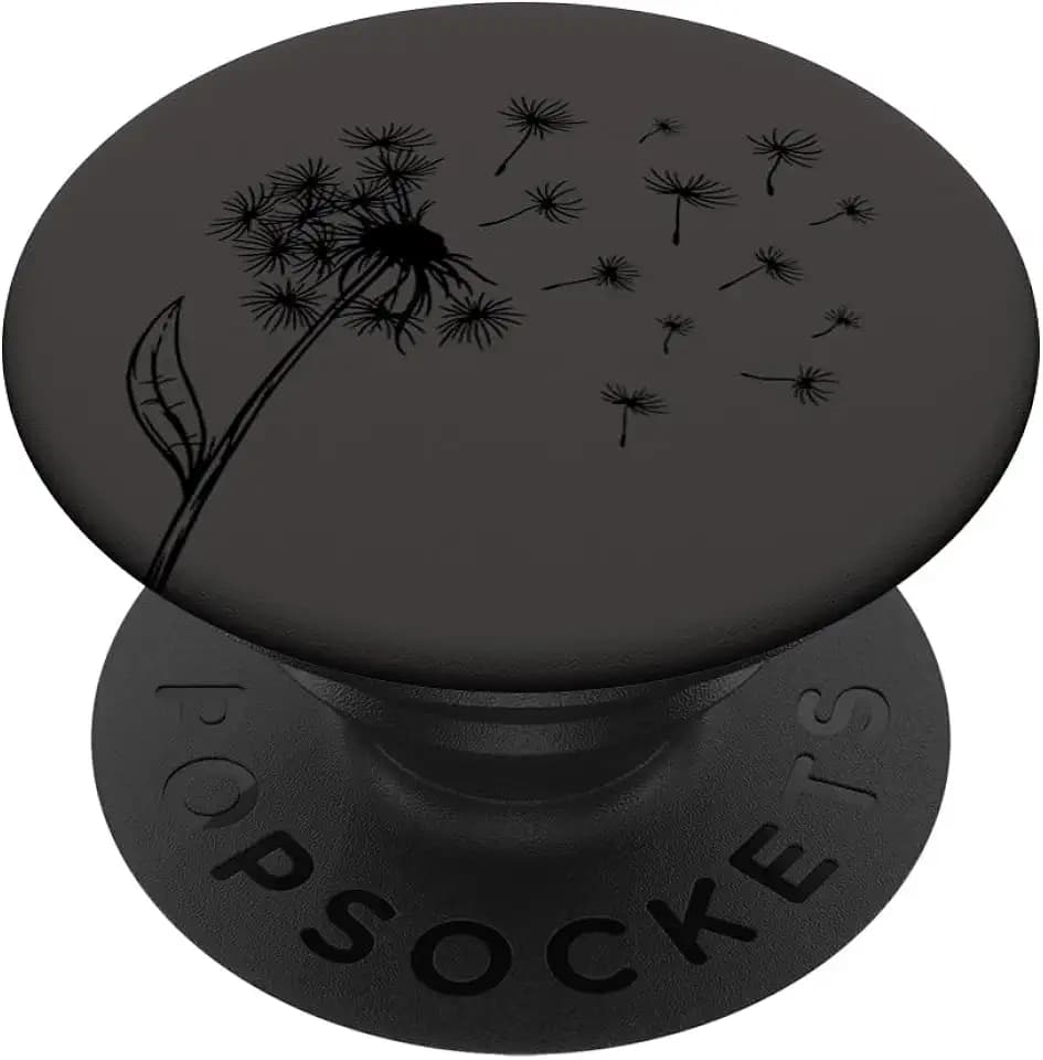 Black Gray Dandelion PopSockets Adhesive PopGrip