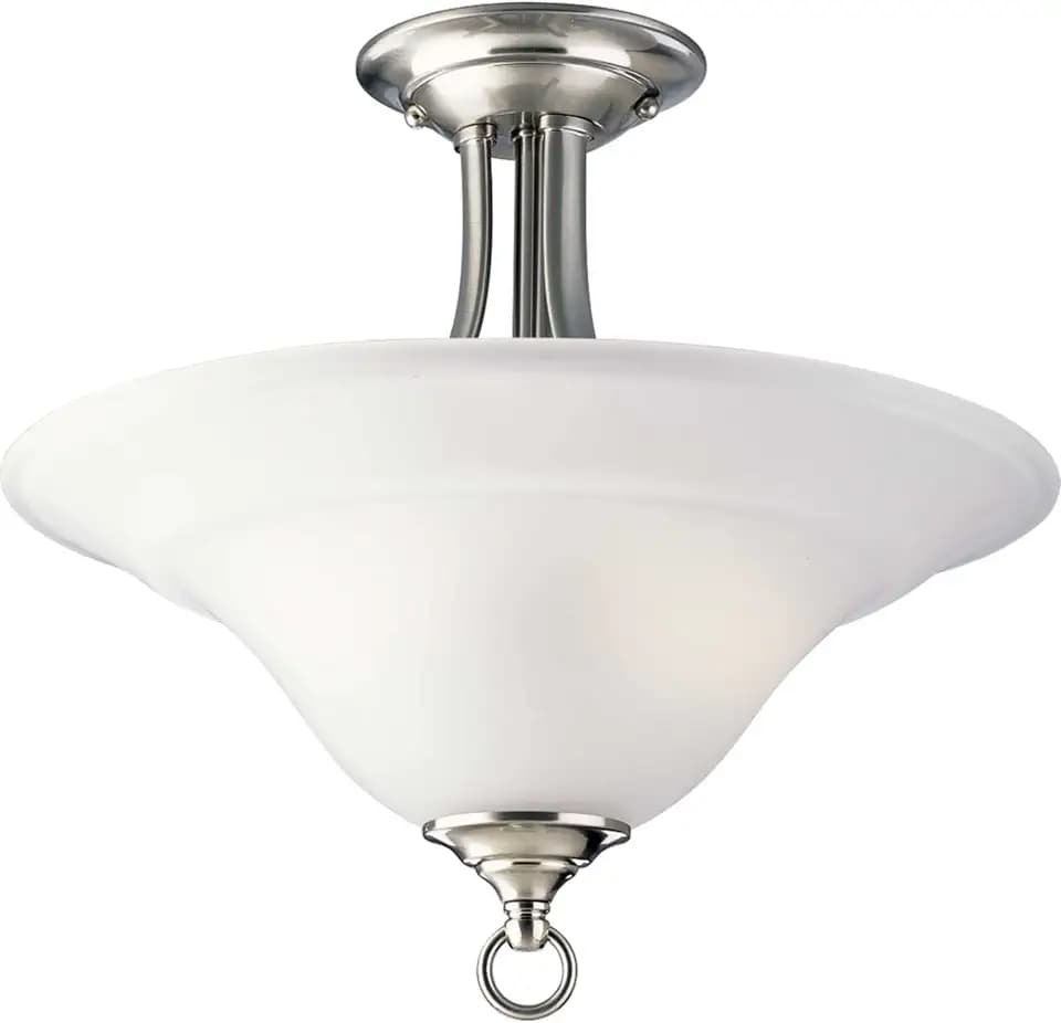Progress Lighting Trinity 16" Semi-Flush Mount Light, Brushed Nickel