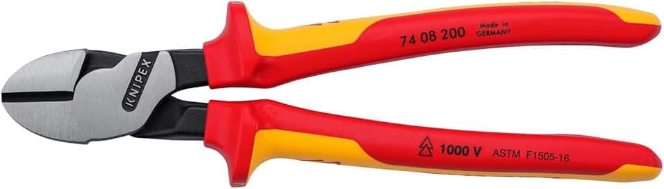KNIPEX Tools 74 08 200 SBA InsulatedHigh Leverage Diagonal Cutters, 8-Inch