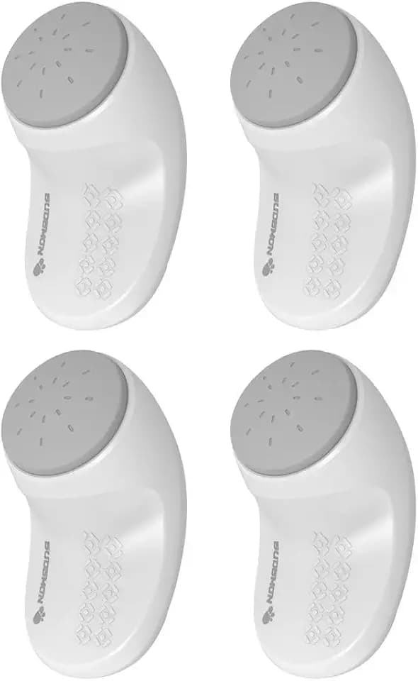 EUDEMON (4 Pack,White) Adjustable Door Guard Door Stop, Finger Pinch Guard,Revolving Door Stopper for Child Proofing, Pet Door Stopper,Easy to Install and Use Adhesive, no Tools Need
