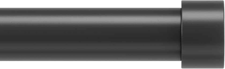 Umbra Cappa Curtain Rod, Includes 2 Matching Finials, Brackets & Hardware, 66 to 120-Inches, Black