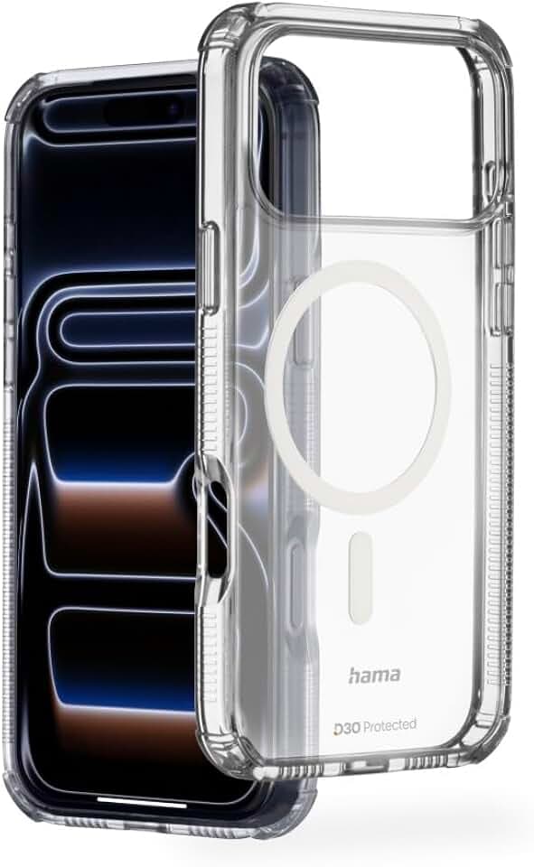 Hama Handyhülle Extreme Protect für iPhone 17 Pro Max und MagSafe (D3O Bumper, stoßfest, sturzsicher, bruchsicher, durchsichtige iPhone Hülle ohne Vergilben, magnetisches Case für induktives Laden)