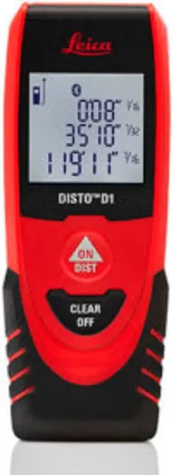 Leica DISTO D1 120ft Laser Distance Measure with Bluetooth 4.0, Black/Red