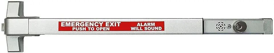 Dynasty Commercial Push Bar Panic Exit Device, Sprayed Aluminum, Alarm