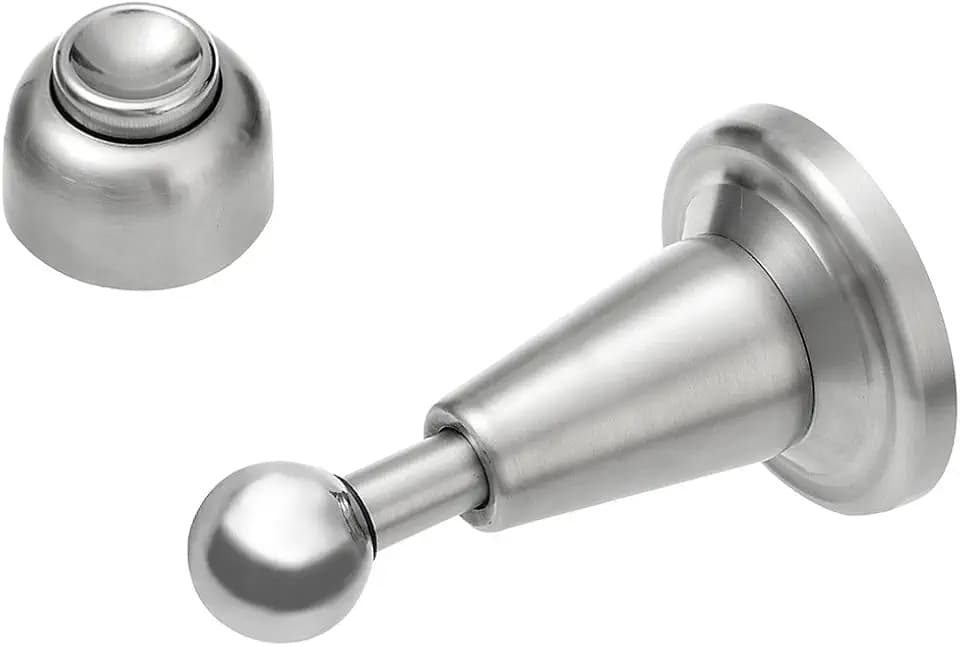 DS-002 Stainless Steel Soft-Catch Magnetic Door Stop in Brushed Satin Nickel, Wall Mount-2 Pack