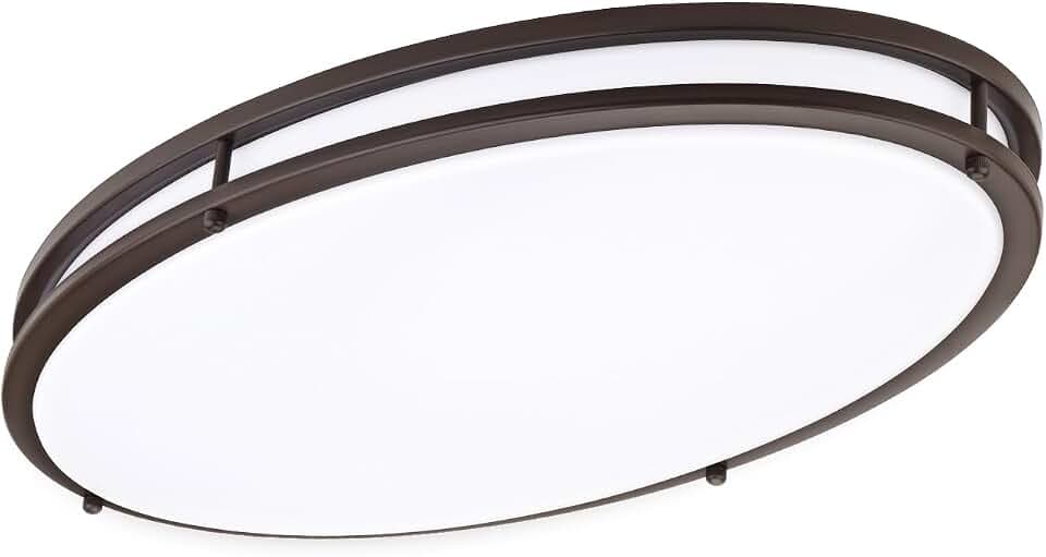 DAKASON 24Inch Oval LED Flush Mount Ceiling Light Fixture, 40W 4000LM 3CCT