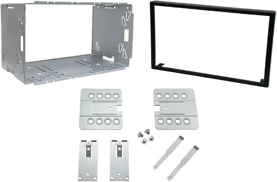 DYNAVIN Autoradio Einbaurahmen Universell Doppel 2 DIN Metal Rahme Radioblende Einbausatz für Doppel Din Autoradio Radio, Auto DVD Player, GPS Navigation; MFK-S
